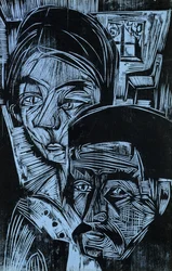 Casal de camponeses no chalé, 1919