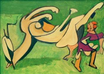 Cavaleiro com cavalo caído