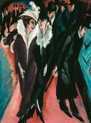 Rua, Berlim - Pintura de Ernst Ludwig Kirchner (1880-1938) - 1913 - 120,6 x 91,1 - Museum of Modern Art, Nova Iorque