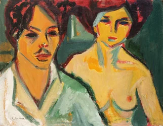 Auto-retrato com modelo, 1905