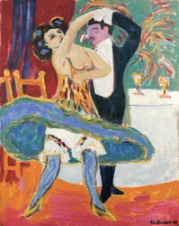 Teatro Vaudeville (casal de dançarinos ingleses), c.1909 (óleo sobre tela)