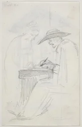 Estudo para "O Escritor de Cartas e a Menina"