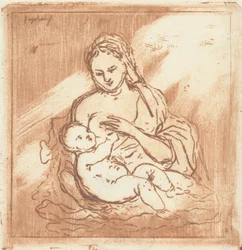 Maria amamenta Cristo