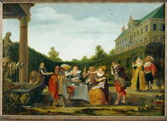 Jantar num jardim