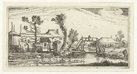 Fazenda em um canal perto de Haarlem Paisagens (título da série)