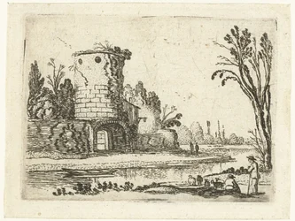 Torre redonda com portão Pequenas paisagens (título da série)