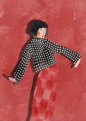 Mulher a dançar, estilo vermelho