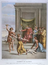 O julgamento de Salomão, ilustração de um catecismo, c.1860