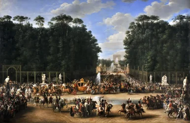 A procissão do casamento de Napoleão I e Marie-Louise atravessando o Jardin des Tuileries em 2 de abril