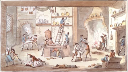 Saqueando uma fazenda durante o período da Revolução Francesa (wc no papel)