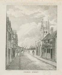 Tamworth - Church Street: litografia, nd [1796-1865] (impressão)