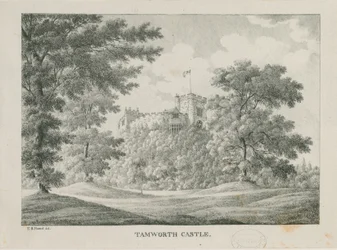 Castelo de Tamworth: zincógrafo, nd [1796-1865]