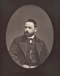 Émile Zola Romancista, dramaturgo e jornalista francês, 1840-1902, c. 1876.