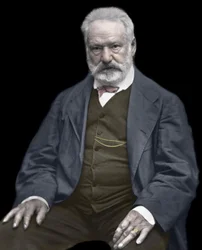 Retrato de Victor Hugo (1802-1885), escritor e poeta francês, Colorização numa fotografia de Etienne Carjat (1828-1906) - Victor Hugo (1802-1885). Escritor e poeta inglês. ca. 1870. Fotografia colorida.