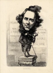 Folha voadora - Ilustração de Etienne Carjat (1826-1906): Sivori Camille Camillo (1815-1894)