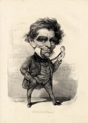 Folha voadora - Ilustração de Etienne Carjat (1826-1906): Teatro - Monrose Antoine-Martial Louis Barizain, Louis Monrose (1811-1883)