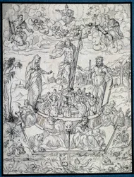 Alegoria da religião. Desenho de Etienne Delaune (1518-1583/95) Paris do século XVI, Museu do Louvre