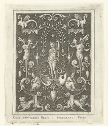 Apollo
Decorações planas com figuras de deuses numa moldura de grotescos (versão posterior) (título da série)