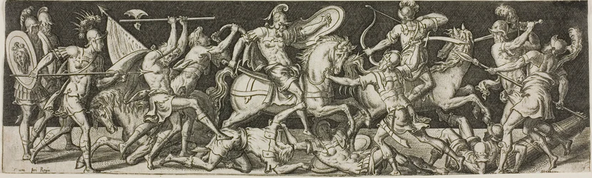 Cavalaria e soldados de infantaria