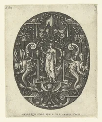 Juno com pavão a seus pés Ovais com deuses, cercados por grotescos (título da série)