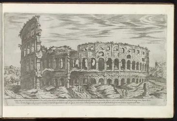 Coliseu de Roma Bouwwerken uit de oudheid (título da série) Os vestígios da antiguidade de Roma coletados e retratos em perspectiva de Stefano Du Perac Parisino (título da série no objeto)
