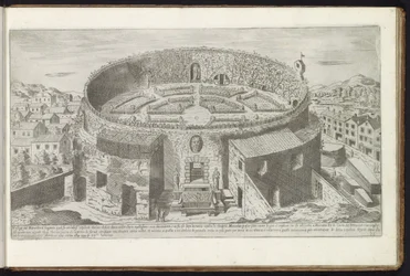 Mausoléu de Augusto com jardim paisagístico em Roma Edifícios antigos (título da série) I vestigi dell