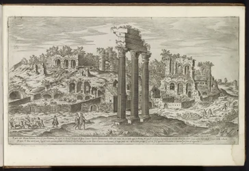 Palatijn te Rome Bouwwerken uit de oudheid (título da série) Os vestígios da Roma Antiga coletados e fotografados em perspectiva por Stefano Du Perac Parisino (título da série no objeto)