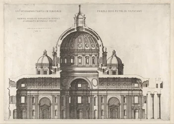 Vidro romano magnífico: seção longitudinal mostrando o interior de Sai ..., 1551, 1558-61.