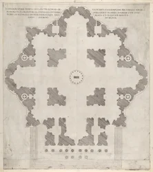 Vidro romano magnífico: Plano de St. PETERS, 1569.
