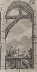 A Capela dos Enjeitados em Paris: Freira e Meninas Observando o Crec..., 1756.