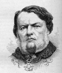 Retrato de Auguste Gougeard (1827Ð1886), político francês. Gravura de Bocour em "Le Monde Illustré" n°1287 de 26 de novembro
