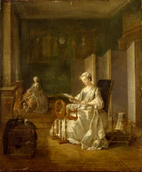 Interior com duas mulheres, finais da década de 1730-inícios da década de 1740