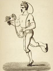 Runner fornecido com o aparelho destinado a registrar seus ritmos diferentes, do Popular Science Monthly, pub.1875