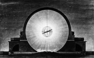 Cenotáfio de Newton, efeito diurno, corte - E. L. Boullée