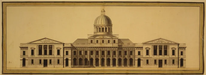 Design para o Capitólio dos EUA, 1793 (tinta, lavagem e aquarela sobre papel)