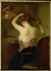 Mulher arrumando seu cabelo, 1903