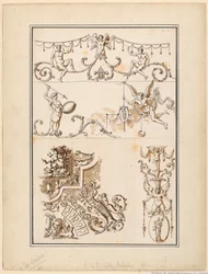 Cinco motivos para arabescos ornamentais