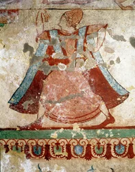 Dançarina com túnica comprida (Detalhe do fresco, 520 a.C.)