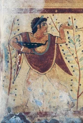 Necrópoles etruscas, Túmulo do Leopardo, pormenor do fresco