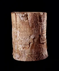 Civilização etrusca: cibório de marfim da tumba de Pania a Chiusi, Itália - século 7 aC