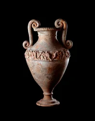 Civilização etrusca: ânfora de terracota de uma tumba de Poggio Sala, Itália século 4 aC Dim 48 cm