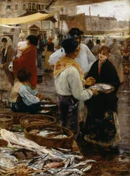 Mercado de peixe em Veneza