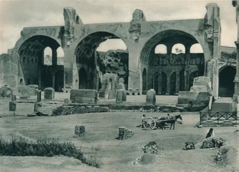 Basílica de Maxêncio e Constantino no Fórum Romano, Roma, Itália, 1927