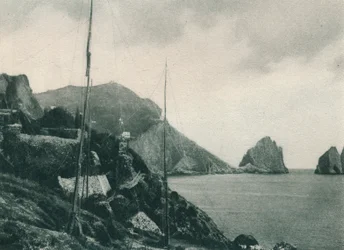 Marina Piccola com redes de caçadores, Capri, Itália, 1927