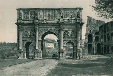 O Arco de Constantino, Roma, Itália, 1927