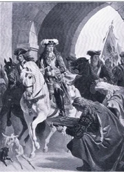 Os austríacos entrando em Belgrado, ilustração de Landmarks in European History publicada pela Gresham Publishing Co, c.1920 (litho)