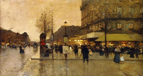 Uma cena de rua parisiense
