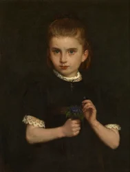 Rapariga com violetas (óleo sobre tela)