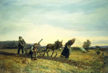 Arando os campos, 1877
