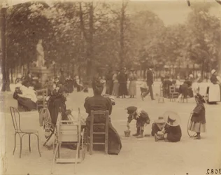 Mulheres e crianças nos Jardins do Luxemburgo
